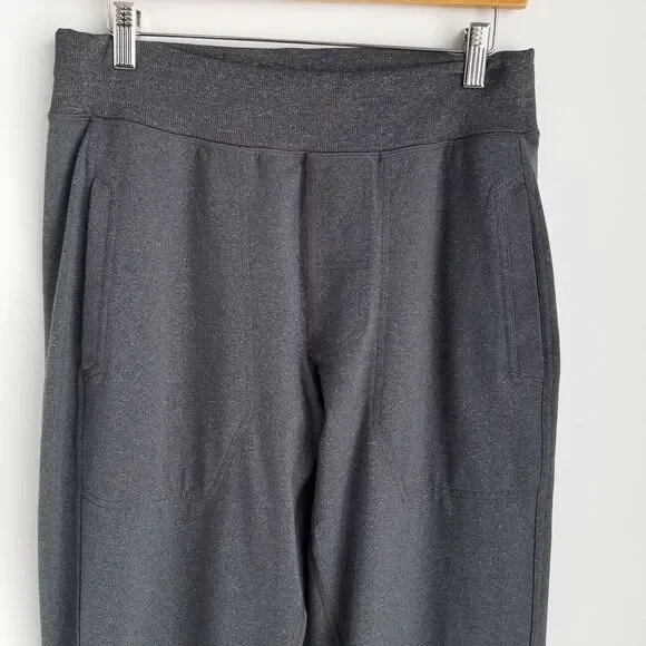 Lululemon Athletic Pants M Elastic Waist w/ Drawcord Straight Leg Gray 33"